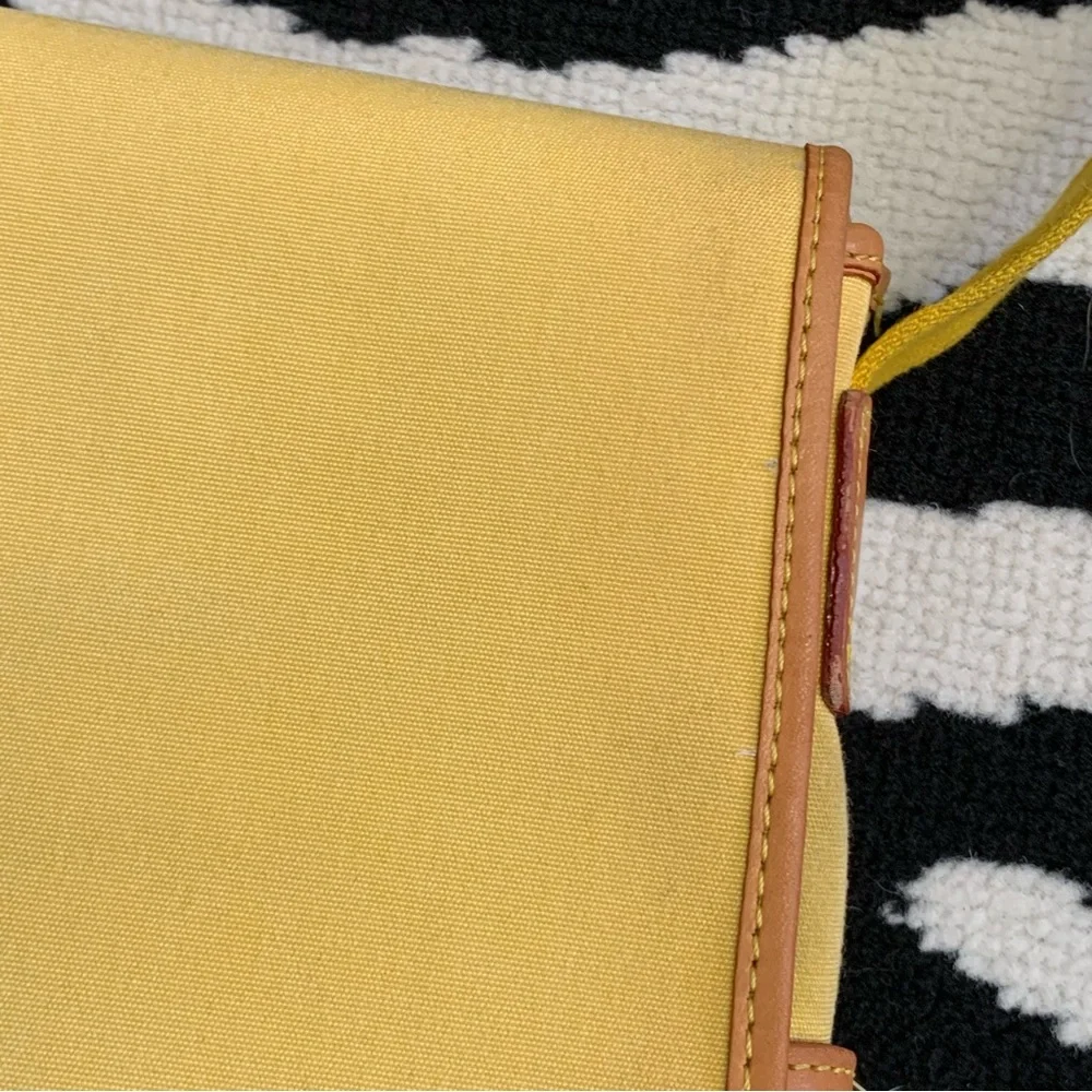 Dooney & Bourke Butter Yellow Canvas Flap Front Shoulder Bag - Picture 9 of 15
